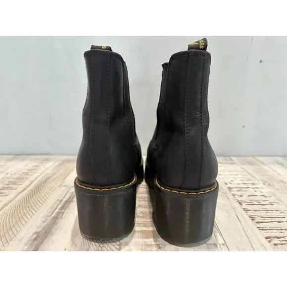 Dr. Martens Docs Rometty Wyoming Black Platform Chelsea Ankle Boots Leather Sz 9 - Picture 6 of 8